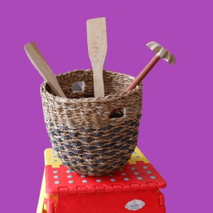 Jute Basket with Kitchen accessories